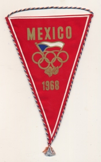 Commemorative flag of the Czechoslovak Olympic team, Mexico, 1968