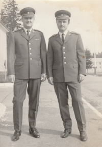 Career soldier – with Captain Matějka, military parade, U Sloupů, Vimperk