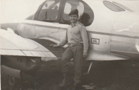 During the basic military service, at the airport in Chrudim