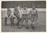 Basic military service, Chrudim airport - resting, with Milan Čurda on the left