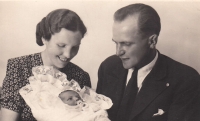 Parents with Václav Beranek, 1943