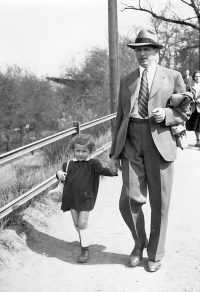 Ludmila with father Karel, 1949