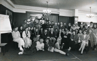 Darja Kocábová sitting in the front row, 4th from the right, next to her Jaroslav Skála