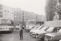 Roman Kopřiva at a housing estate in Cheb in the summer of 1989