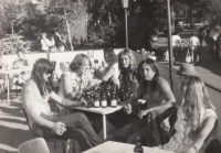 A trip to Warnemünde in the GDR, 1984. From right: Jiří Kero Bouřil, Vladimír Metud Svoboda, Honza Steve Müller, Saša Klerenko