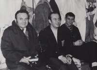 Vladimír Nadrchal on a representative tour in the USA in 1960. Seated in the middle