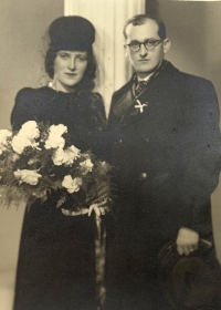 Wedding photos of parents Ludmila and Antonín Rosendorf, 1941