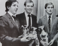 The winner Ladislav Vízek on the left, Ladislav Jurkemik and Jan Fiala next to him