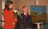 Antonín Vojtek with Andrea Čunderlíková at a calendar launch