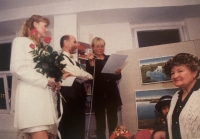 Antonín Vojtek with his wife Jitka at the opening of Gallery 99