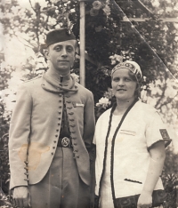 Josef Roubíček's parents in Sokol costume, 1930