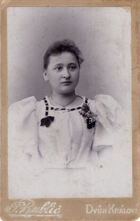 Grandmother Anna Rambousková nee. Hrubá at the age of 19