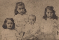 Four children - probably Rambousek sisters (mother and aunts)