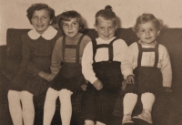 With his sisters, late 1950s and early 60s