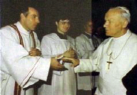 With John Paul II during his visit to Velehrad, 1990