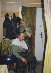 Roman Kopřiva during the mission in Bosnia and Herzegovina in 1998
