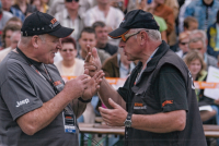 Refereeing an international timbersport competition, circa 2010