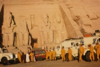 At the monumental temples of Abu Simbel before entering Sudan