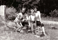 Pavla Dostálová with husband and children, 1981