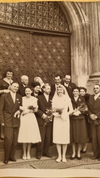 Wedding photo of Marie Koukalová, March 1961