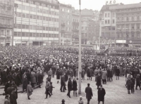 Tryzna za Jana Palacha, náměstí Svobody v Brně, 25. ledna 1969