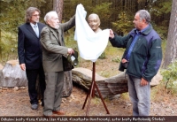 Jan Kaňák, Konstantin Dimitrovský and Bartoloměj Štěrba at the unveiling of the bust of Karel Kaňák