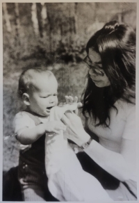 Pavla Erbanová with her son, 1970s