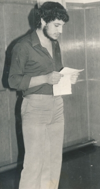 Marwan Alsolaiman at the Czech language course for foreigners in Dobruška, 1983