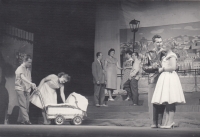 František Brouk and his wife on the stage of the Jaroměř theatre in 1963