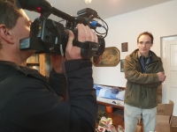 Milan Švrčina during filming in January 2023 in his house in Chrudim