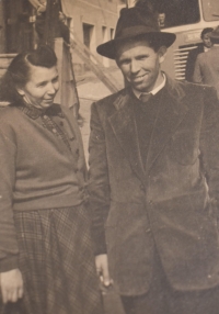 Františka Skoupá with her husband, 1950s