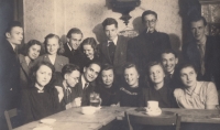 Dad Miroslav Hovorka (with cigarette) with his classmates