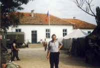 Tomas Tichak at the Czech base in Kosovo, 1999