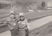 With my sister Kateřina, 1970s