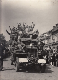 Celebration of the liberation on 10 May 1945 in Jaroměř