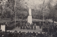 Unveiling of the statue of T. G. Masaryk in Jaroměř on 28 October 1947