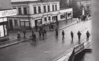 Germans cleaning the streets in Jaroměř, 6-7 May 1945