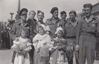 Prisoners of the Allied armies in Jaroměř Square in May 1945