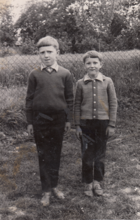 Son on the left with a friend, 1969
