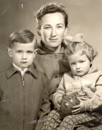 Witness with her children after arriving in Czechoslovakia, 1960s