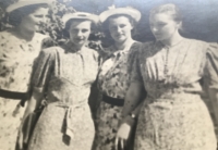 Mother of the witness (right) with friends, Vrchlabí, 1939