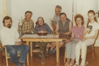 Family gathering on the occasion of the birthday of the witness's mother-in-law Marie Dolečková, 90s