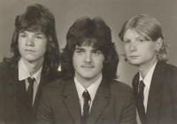 Zdeněk Hovorka with his classmates Jiří Hodl and Jiří Strnádek