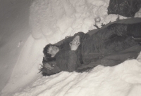 Zdeněk Hovorka during his overnight stay in Hostoun in winter 1987