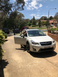 František Příhoda gets into his car in Canberra. He arrived at the embassy of the Czech Republic at almost 100 years of age