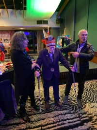 František Příhoda (centre) celebrating his birthday in Thredbo, 2021