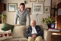 František Příhoda (right) during the filming of an interview in 2020. Ondřej Boháč, head of the representative office in Canberra, is standing on the left