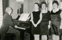 Artuš Rektorys leads the Girls Trio, 1980s, members of the DJKT Opera Johanna Pliskova, Jaroslava Zamrazilová, Věra Eichlerová