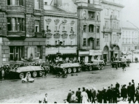 Warsaw Pact troops at the town hall in Prostějov, August 1968