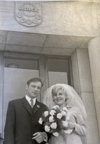 Wedding photo, Marie Pixová and Jiří Pixa, 1967